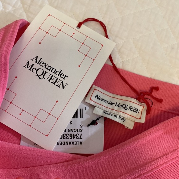 Alexander McQueen asymmetric peplum flutter hem Barbie pink skirt small - Picture 8 of 13